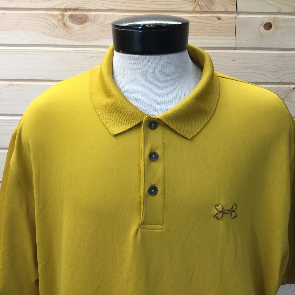 Under Armour Polo Shirt 3XL Yellow Heatgear